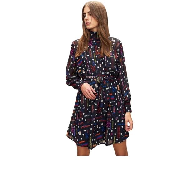 Claudie Pierlot Reisis Printed Sheer Dress Size 40 - Picture 5 of 13